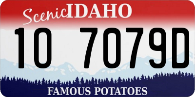 ID license plate 1O7079D