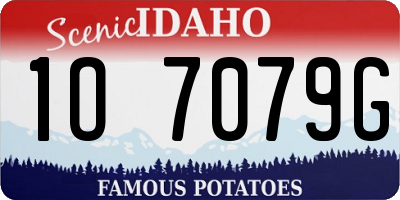ID license plate 1O7079G