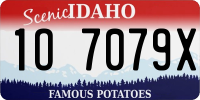 ID license plate 1O7079X