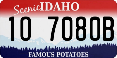 ID license plate 1O7080B