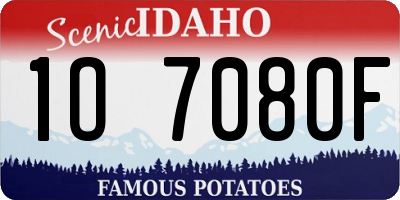 ID license plate 1O7080F