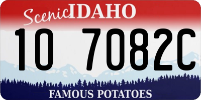 ID license plate 1O7082C
