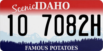 ID license plate 1O7082H