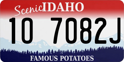ID license plate 1O7082J