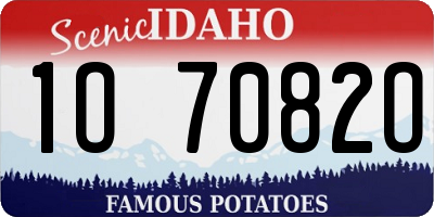 ID license plate 1O7082O