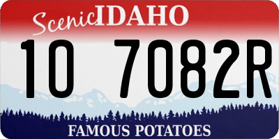 ID license plate 1O7082R