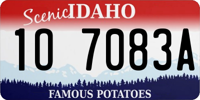 ID license plate 1O7083A