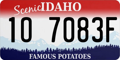 ID license plate 1O7083F