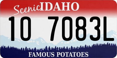 ID license plate 1O7083L