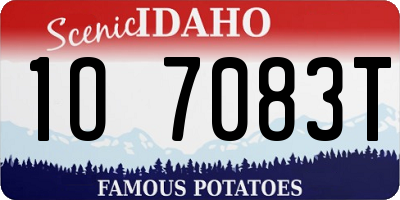 ID license plate 1O7083T