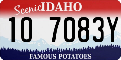ID license plate 1O7083Y