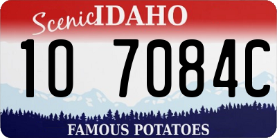 ID license plate 1O7084C