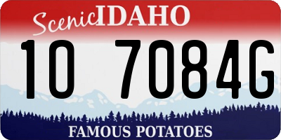 ID license plate 1O7084G