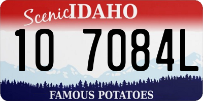 ID license plate 1O7084L