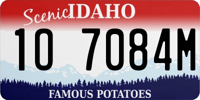 ID license plate 1O7084M