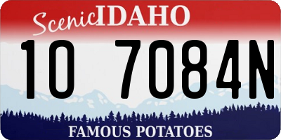 ID license plate 1O7084N