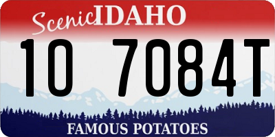 ID license plate 1O7084T