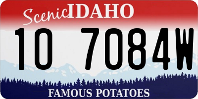 ID license plate 1O7084W