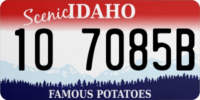 ID license plate 1O7085B