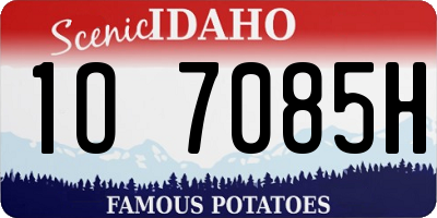 ID license plate 1O7085H