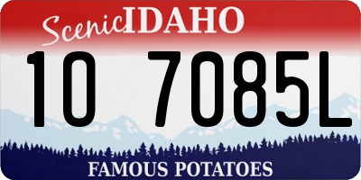 ID license plate 1O7085L