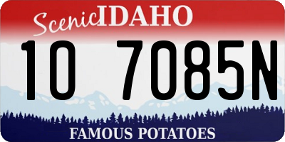 ID license plate 1O7085N