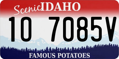 ID license plate 1O7085V