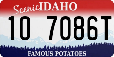 ID license plate 1O7086T