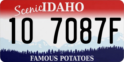 ID license plate 1O7087F