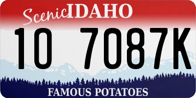 ID license plate 1O7087K
