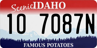 ID license plate 1O7087N
