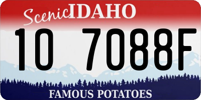 ID license plate 1O7088F
