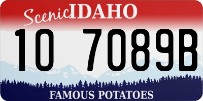 ID license plate 1O7089B
