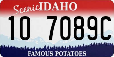 ID license plate 1O7089C