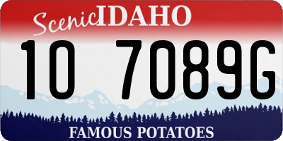ID license plate 1O7089G