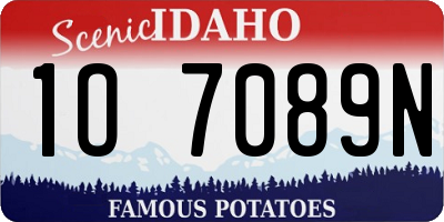 ID license plate 1O7089N