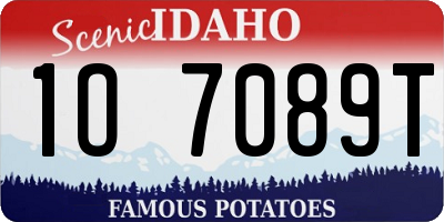 ID license plate 1O7089T