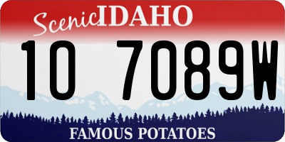ID license plate 1O7089W