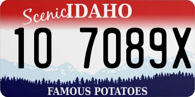 ID license plate 1O7089X