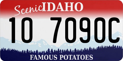 ID license plate 1O7090C