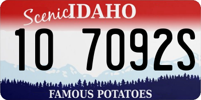 ID license plate 1O7092S