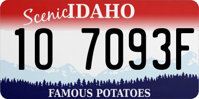 ID license plate 1O7093F