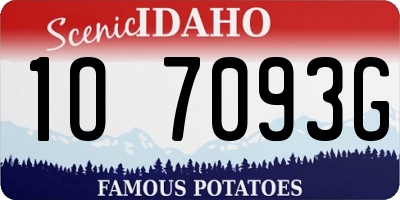 ID license plate 1O7093G