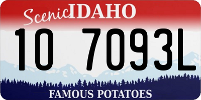ID license plate 1O7093L