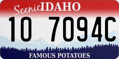 ID license plate 1O7094C