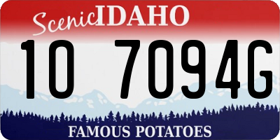 ID license plate 1O7094G
