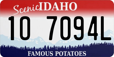 ID license plate 1O7094L