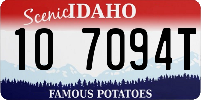 ID license plate 1O7094T