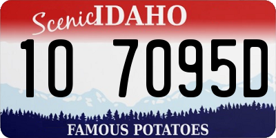 ID license plate 1O7095D