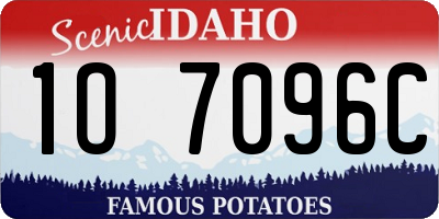 ID license plate 1O7096C